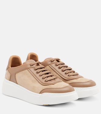 Maxisuede leather-trimmed sneakers | Max Mara