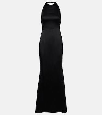 Open-back crêpe and satin gown | Givenchy