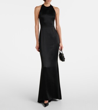 Open-back crêpe and satin gown | Givenchy