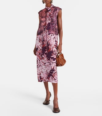 Vestido midi estampado con lazada | Dries Van Noten