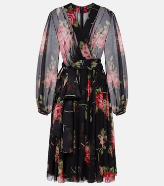 Floral silk midi dress | Dolce&Gabbana