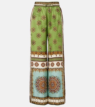 Pantalones palazzo Contina de jacquard | Alémais