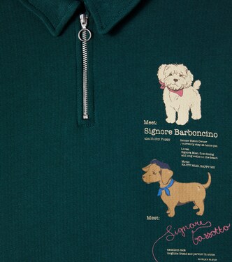 Printed cotton jersey half-zip sweatshirt | Konges Sløjd