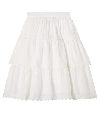 Lavona embroidered tiered cotton skirt | Bonpoint