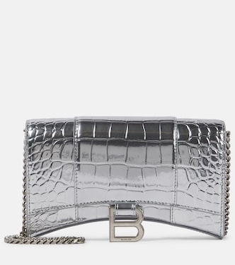 Portefeuille à chaîne Hourlgass en cuir embossé | Balenciaga