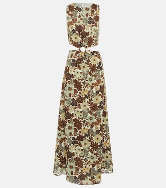 Robe midi Constantine en ramie à fleurs | SIR