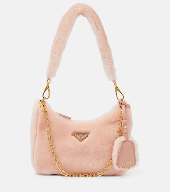 Schultertasche Re-Edition 2005 aus Shearling | Prada