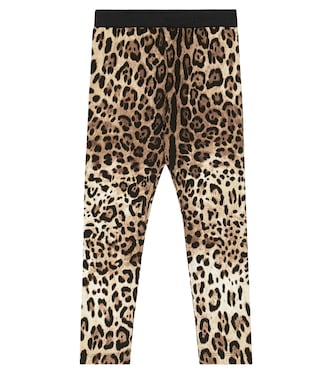 Leopard-print jersey leggings | Dolce&Gabbana Kids