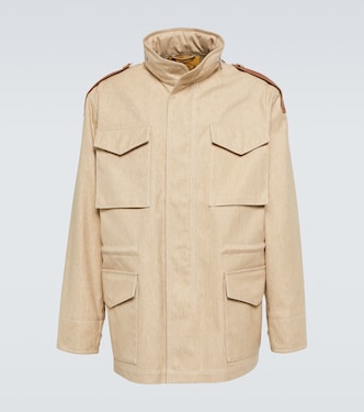 Chaqueta de algodón con apliques de piel | Tod's