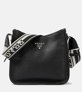 Borsa a spalla in pelle con logo | Prada