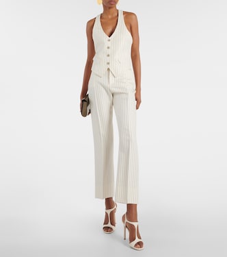 Wallis striped wool and silk-blend straight pants | Tom Ford