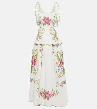 Vestido midi Tropical Romance bordado | Farm Rio