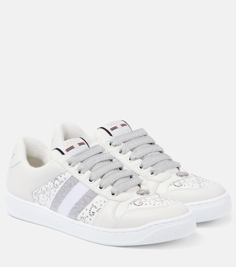 Screener embellished leather sneakers | Gucci