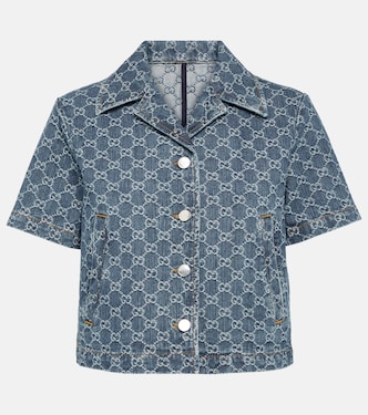 GG cropped denim jacquard top | Gucci