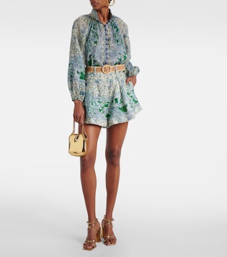 Shorts Ottie in lino con stampa paisley | Zimmermann
