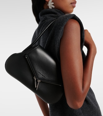 Schultertasche Gemini Flat aus Leder | Amina Muaddi