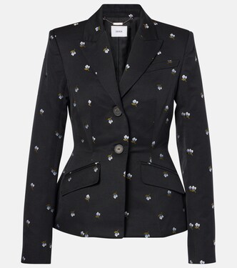 Blazer monopetto in lana vergine con ricamo | Erdem