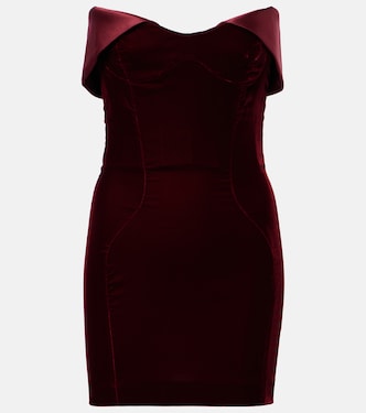 Bustier-Kleid aus Samt mit Satin | Mugler