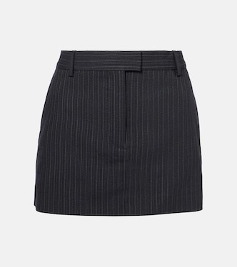 Chalk stripe wool and cotton miniskirt | Acne Studios