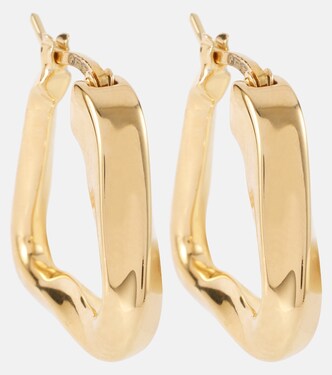 Twist Triangle 18kt gold-plated silver hoop earrings | Bottega Veneta