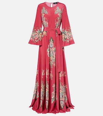 Bedrucktes Maxikleid aus Seide mit Gürtel | Etro
