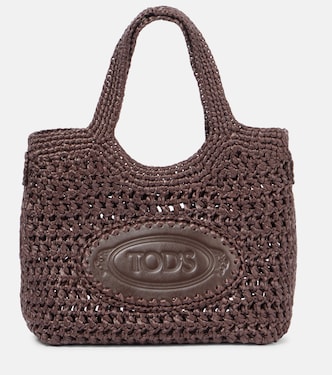 Borsa in rafia e pelle con logo | Tod's