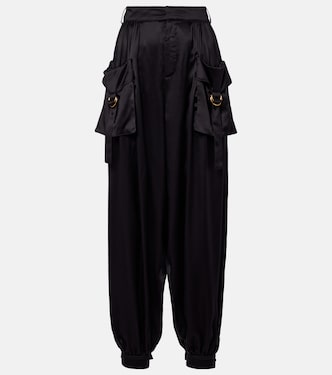 High-rise silk satin cargo pants | Chloé