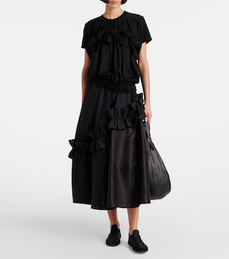 Top in cotone con volant | Noir Kei Ninomiya