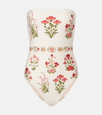 Illusion floral strapless swimsuit | Agua by Agua Bendita