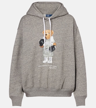 Polo Bear printed cotton-blend hoodie | Polo Ralph Lauren
