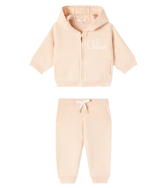 Baby set of cotton and wool hoodie and sweatpants | Chloé Kids