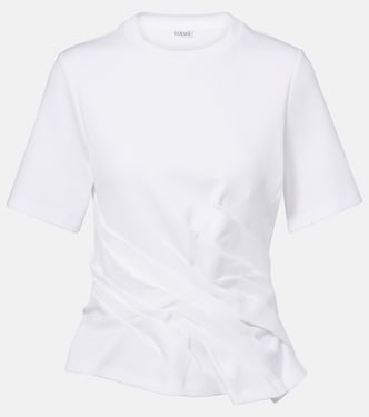 Draped cotton-blend T-shirt | Loewe