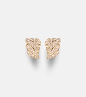Croissant 18kt gold earrings with diamonds | Anita Ko