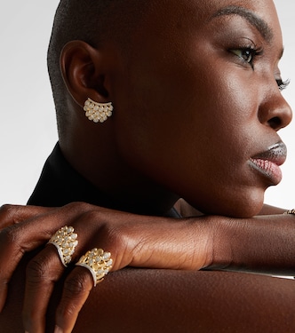 Einzelner Ohrring Blossom aus 18kt Gelbgold mit Diamanten | Rainbow K