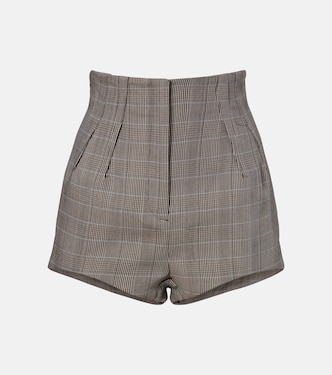 Houndstooth virgin wool shorts | Mugler