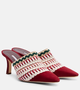 Alo 70 embroidered suede mules | Manolo Blahnik