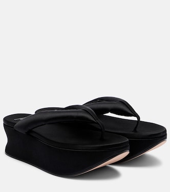 Gaeta satin wedge thong sandals | Balenciaga