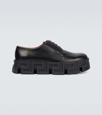 Greca Labyrinth leather Derby shoes | Versace