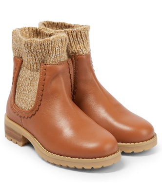 Stivali a calza in pelle | Chloé Kids