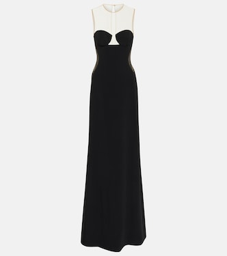 Mesh-paneled crêpe gown | Stella McCartney
