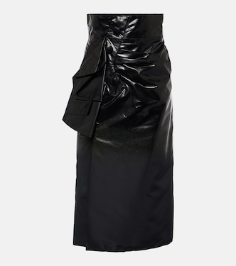 Falda midi drapeada de tiro alto | Maison Margiela