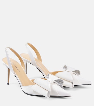 Le Cadeau 85 satin slingback pumps | Mach & Mach