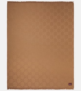 GG Canvas wool and silk blanket | Gucci