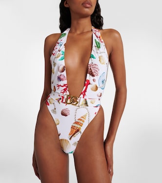 Capri printed halterneck swimsuit | Dolce&Gabbana
