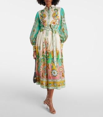 Robe chemise Pinball imprimée en ramie | Alémais