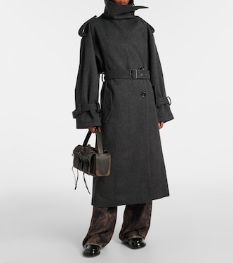 Abrigo de mezcla de lana espigada | Acne Studios