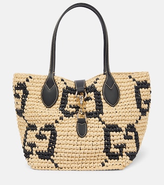 Summer Medium leather-trimmed basket bag | Gucci