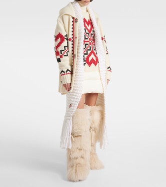 Bufanda de mezcla de lana con flecos | Moncler Grenoble