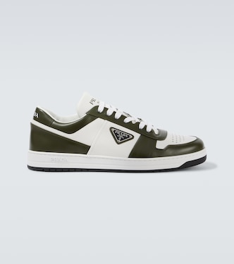 Downtown leather sneakers | Prada