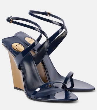 Salomé 110 patent leather wedge sandals | Saint Laurent